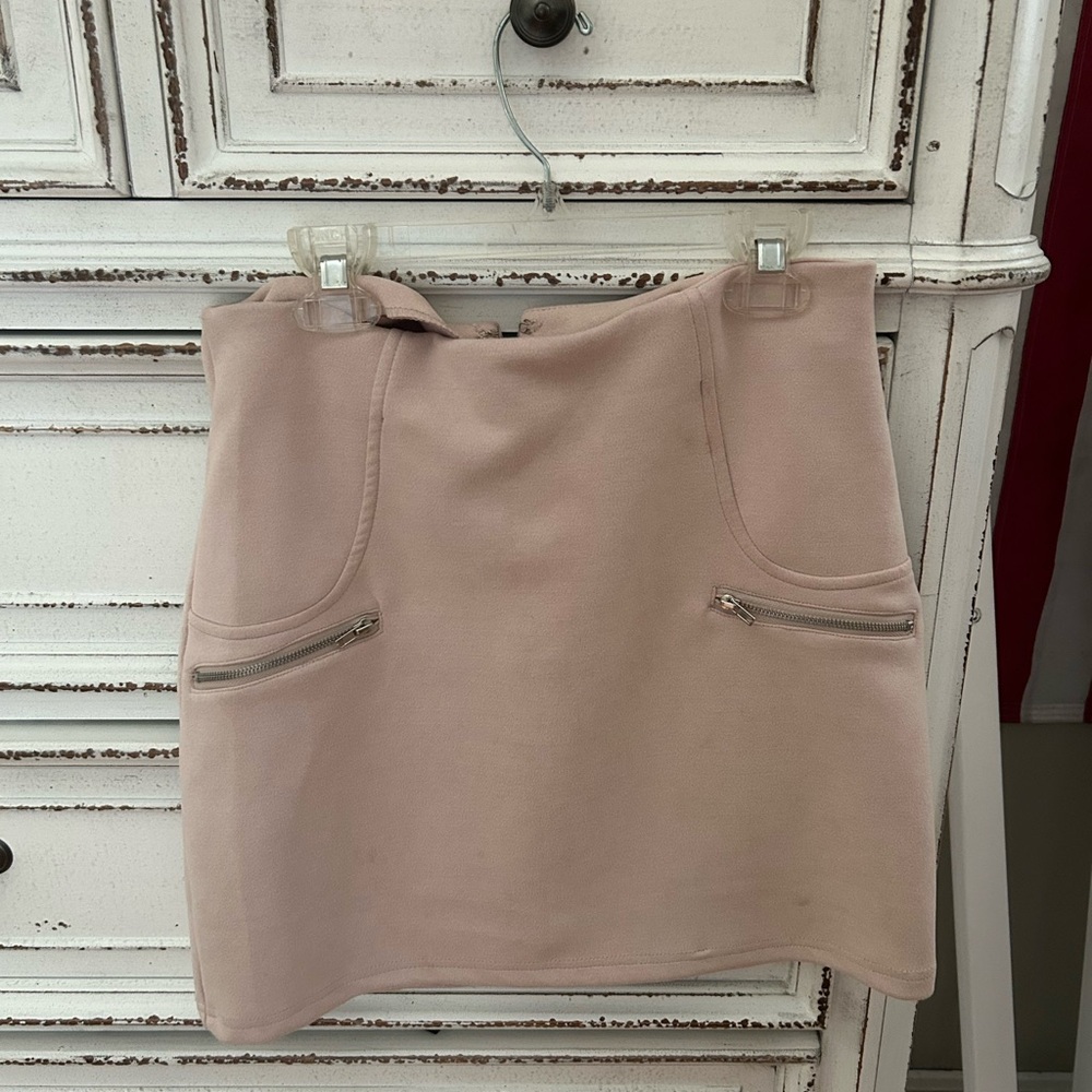 HYFVE Blush Mini Skirt with Zip Pocket Accents